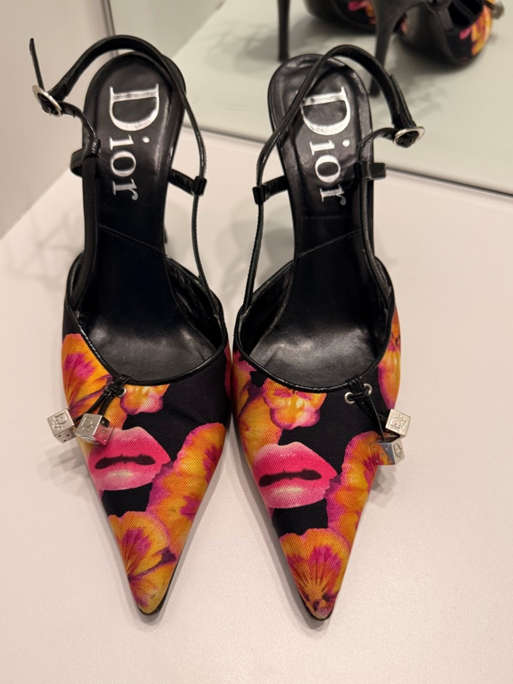 Christian Dior Gambler Dice slingbacks by John Galliano